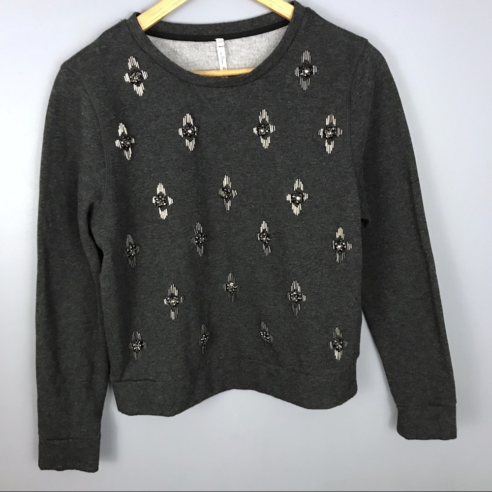 Willow & Clay gray embellished pullover sweater